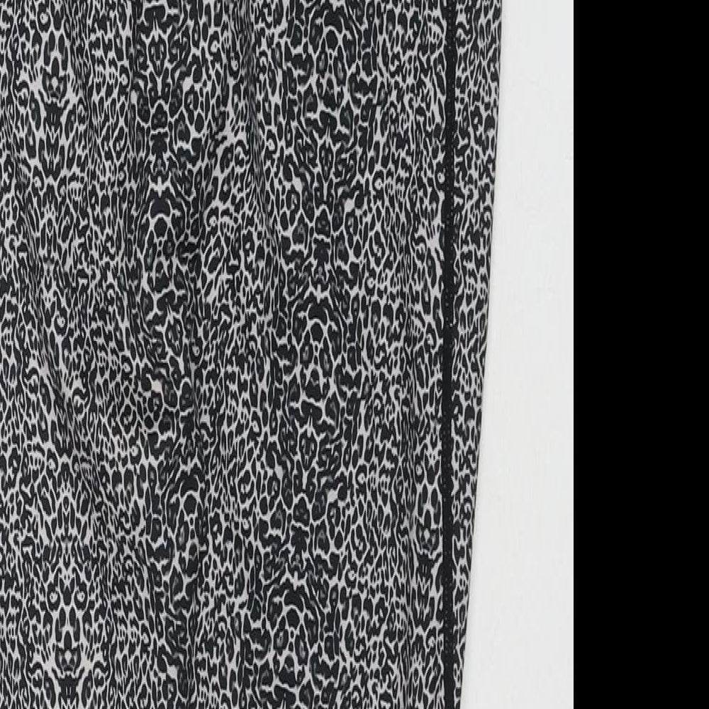 Ouges Womens Black Animal Print Polyester Pedal Pusher Leggings Size XS L25 in Regular Pullover - Leopard Print