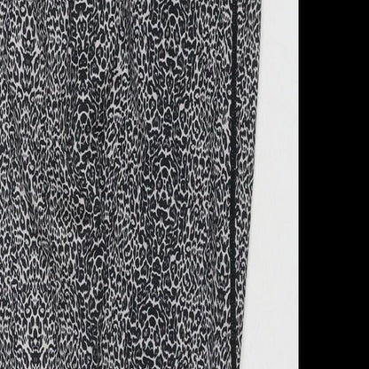 Ouges Womens Black Animal Print Polyester Pedal Pusher Leggings Size XS L25 in Regular Pullover - Leopard Print