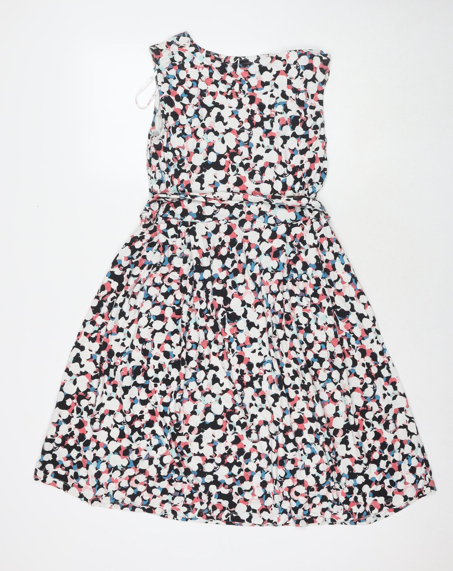 Maine Womens Multicoloured Geometric Viscose Tank Dress Size 10 Round Neck Pullover