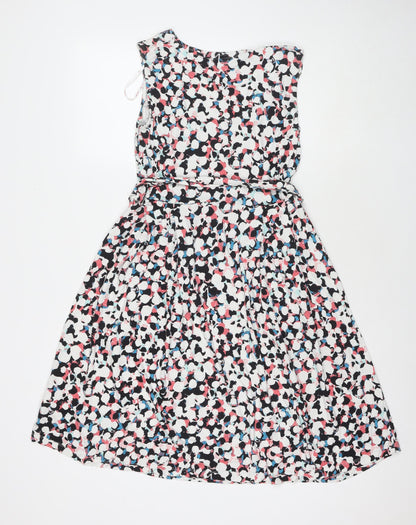 Maine Womens Multicoloured Geometric Viscose Tank Dress Size 10 Round Neck Pullover