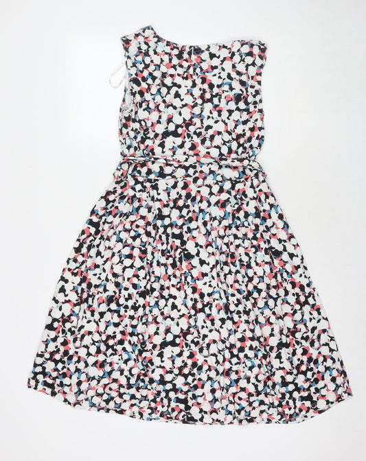 Maine Womens Multicoloured Geometric Viscose Tank Dress Size 10 Round Neck Pullover