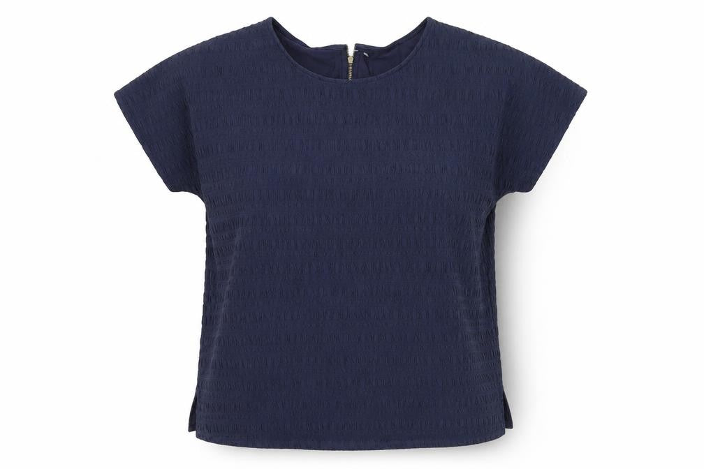 Marks and Spencer Womens Blue Viscose Basic T-Shirt Size 12 Round Neck