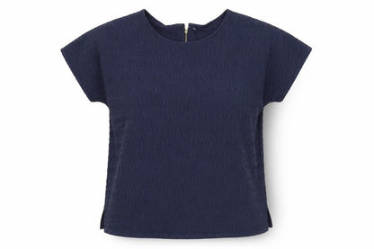 Marks and Spencer Womens Blue Viscose Basic T-Shirt Size 12 Round Neck