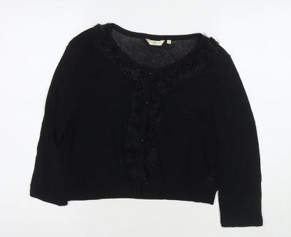 Womens UK Size 18 New Look Black Basic Button-Up