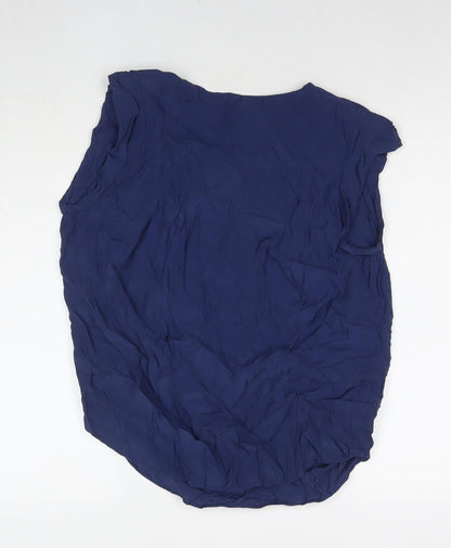 Womens UK Size 10 Topshop Blue Basic T-Shirt