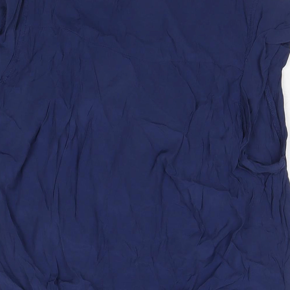 Womens UK Size 10 Topshop Blue Basic T-Shirt