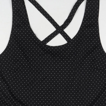 H&M Womens Black Polka Dot Cotton Fit & Flare Size XL Round Neck Pullover