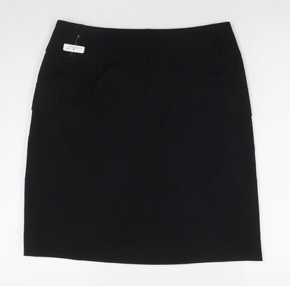 Gerry Weber Womens Black Polyester A-Line Skirt Size 14 Button