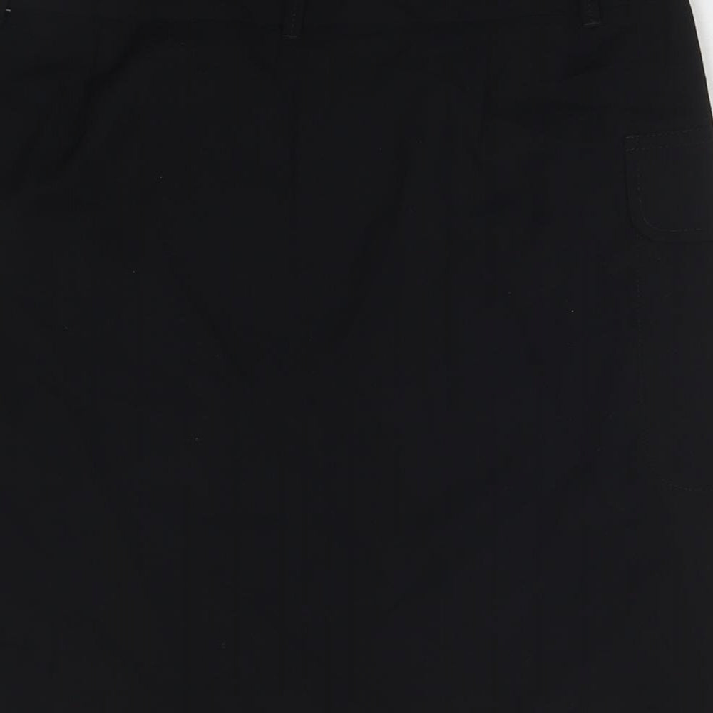 Gerry Weber Womens Black Polyester A-Line Skirt Size 14 Button