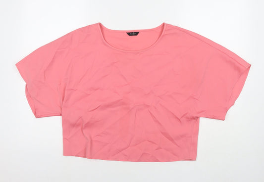 Autograph Womens Pink Polyester Basic T-Shirt Size 12 Round Neck