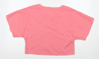 Autograph Womens Pink Polyester Basic T-Shirt Size 12 Round Neck