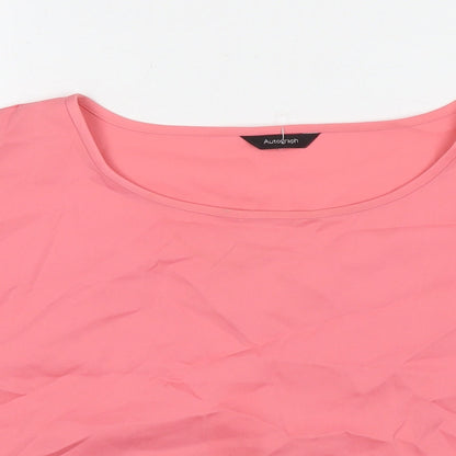 Autograph Womens Pink Polyester Basic T-Shirt Size 12 Round Neck