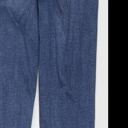 Denim & Co. Womens Blue Cotton Skinny Jeans Size 8 L28 in Regular Zip