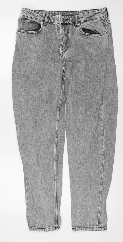 Denim & Co. Womens Grey Cotton Skinny Jeans Size 14 L28 in Regular Zip