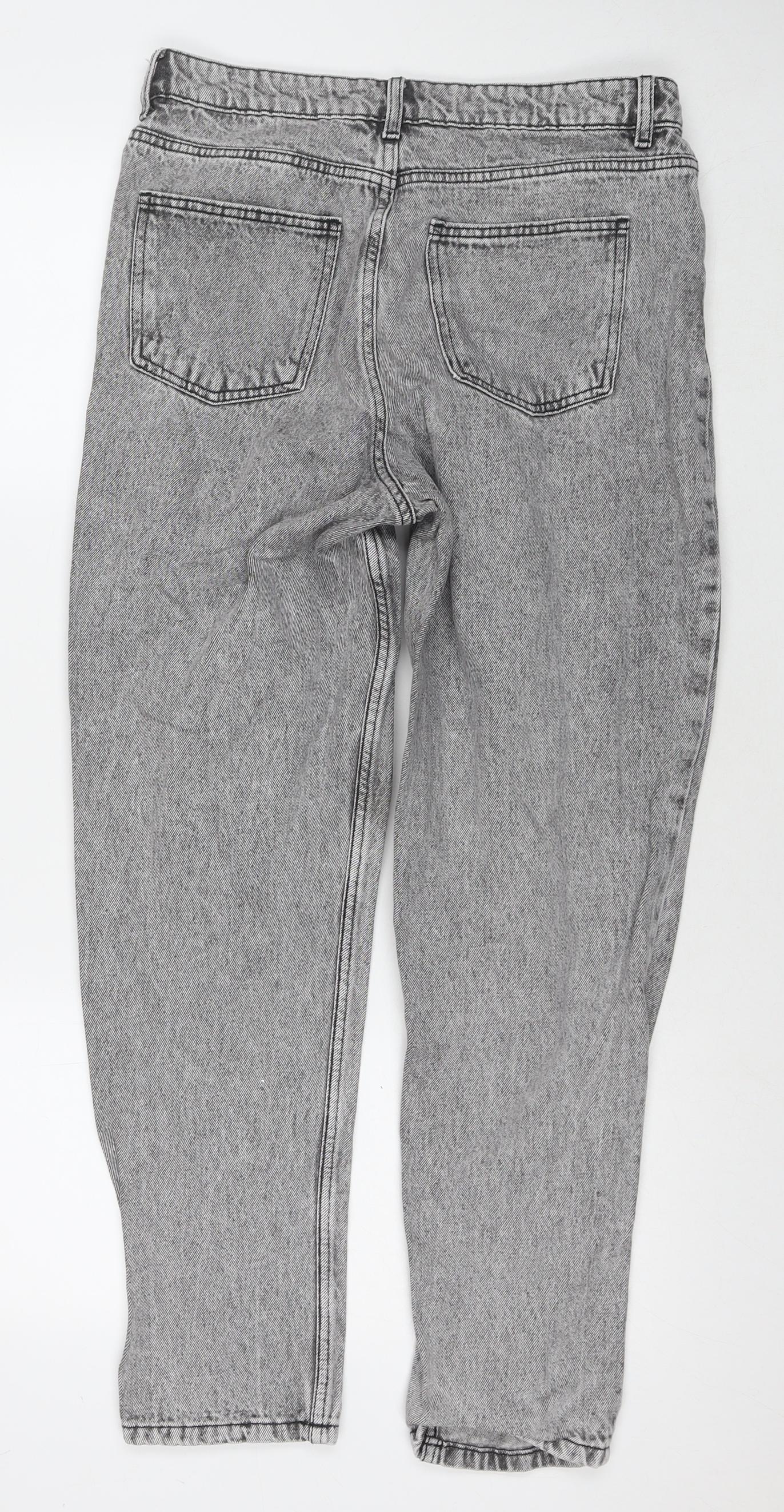 Denim & Co. Womens Grey Cotton Skinny Jeans Size 14 L28 in Regular Zip