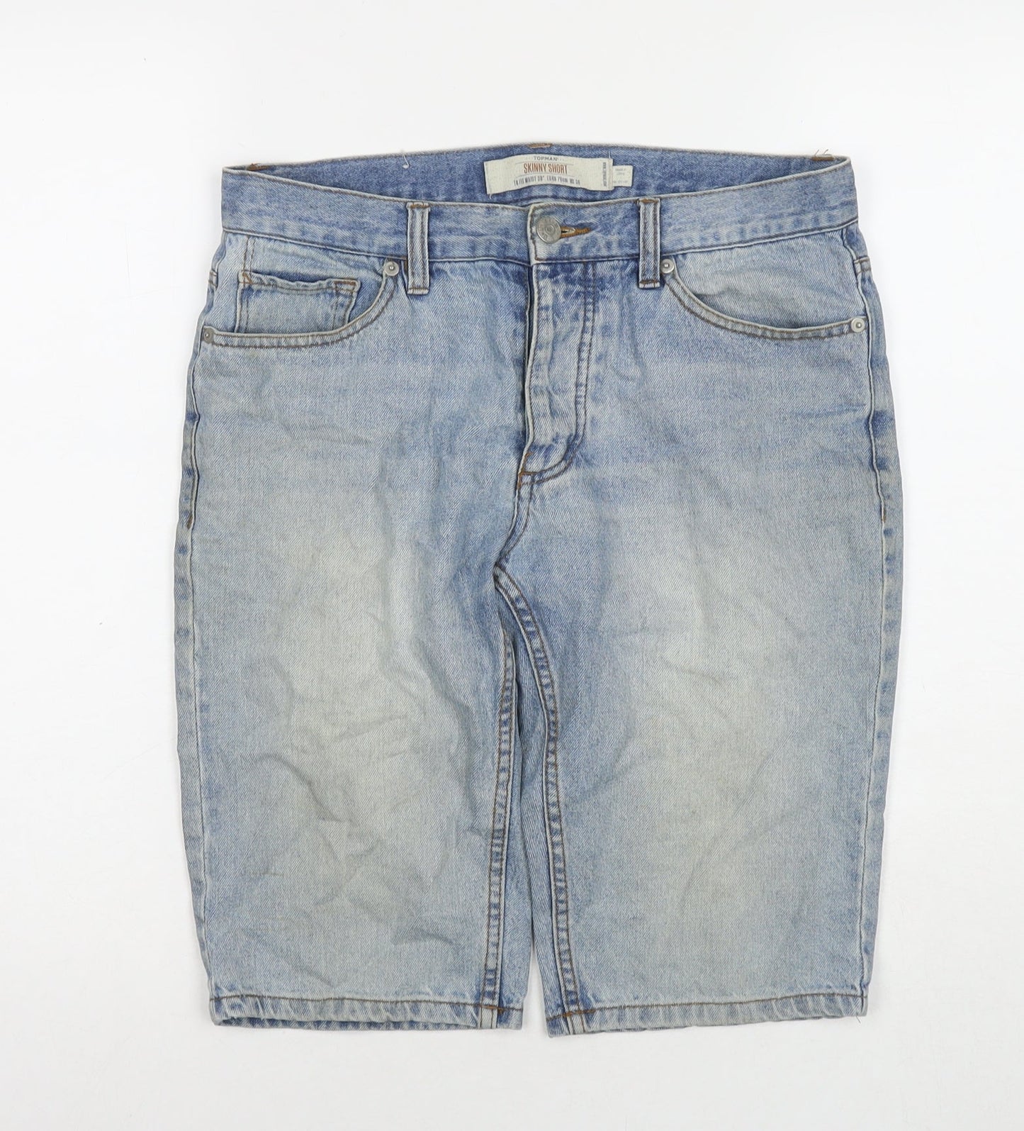 Topman Mens Blue Camel Bermuda Shorts Size 30 in L12 in Regular Zip