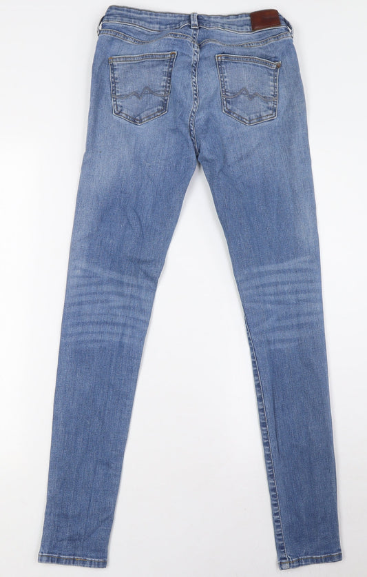 Pepe Jeans Womens Blue Cotton Skinny Jeans Size 29 in L31 in Regular Button