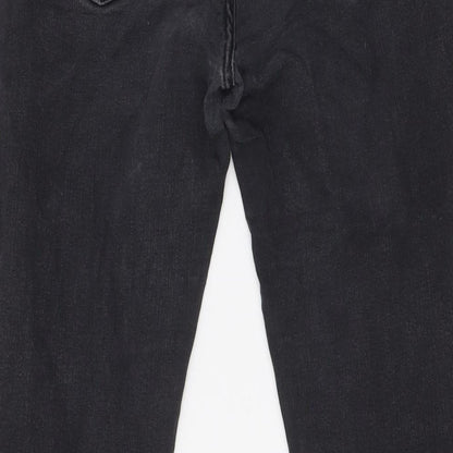 Zara Womens Black Cotton Skinny Jeans Size 8 L27 in Regular Button - High Waist