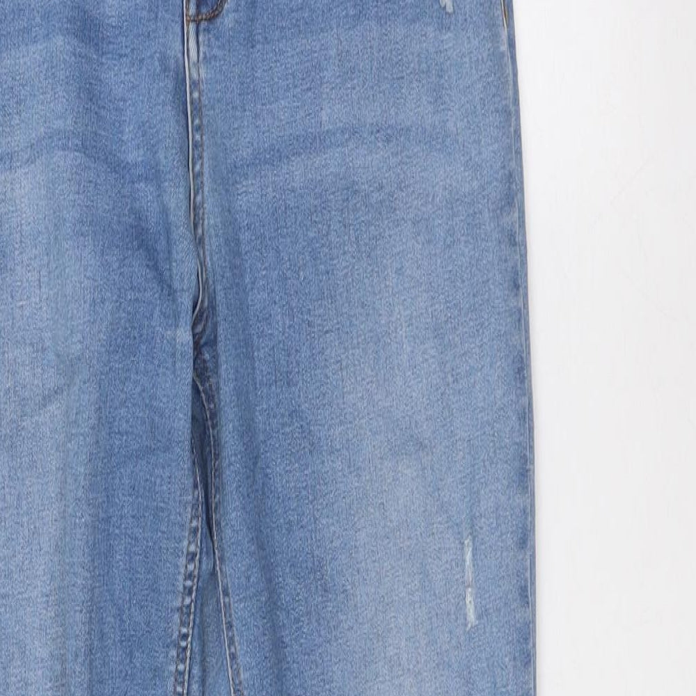 Candy Girls Blue Cotton Jegging Jeans Size 16 Years L27 in Slim Button - Raw Hem, Destressed