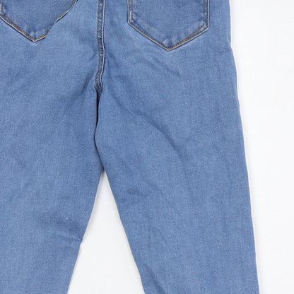 Denim Co Womens Blue Cotton Skinny Jeans Size 8 L25 in Regular Button