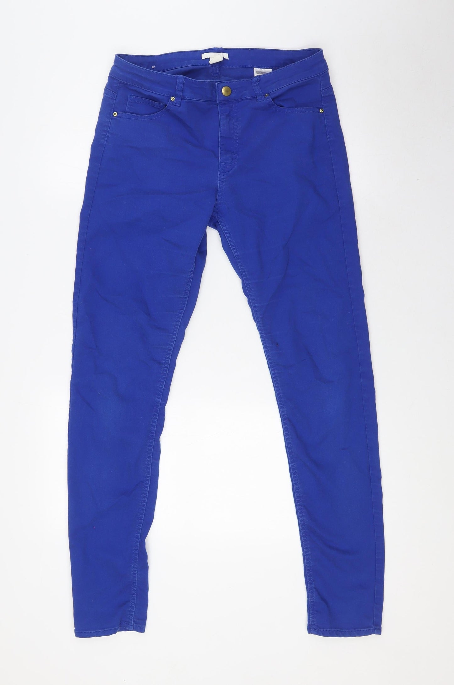 Womens UK Size 14 H&M Regular Fit Skinny Blue Jeans