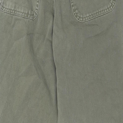 ASOS Womens Green Cotton Wide-Leg Jeans Size 4 L30 in Regular Button