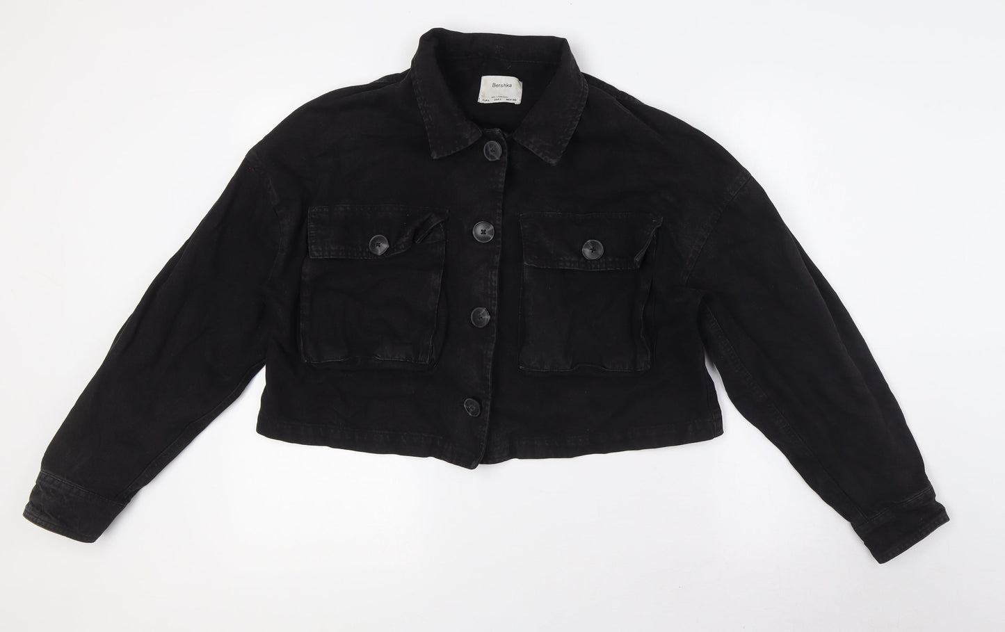 Bershka Womens Black Jacket Size L Button