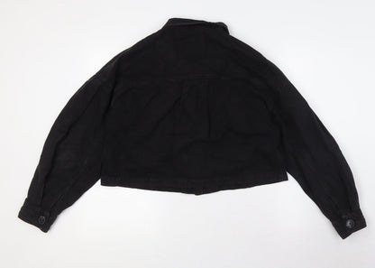 Bershka Womens Black Jacket Size L Button