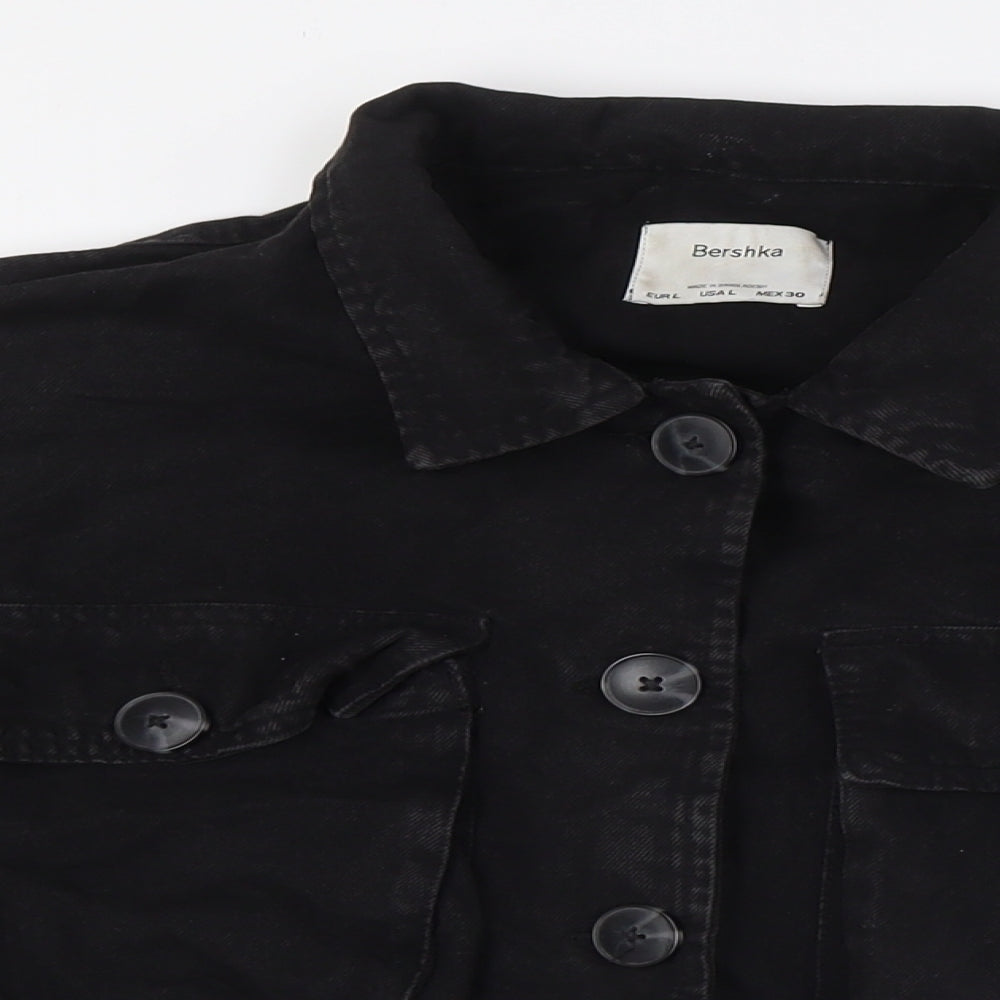 Bershka Womens Black Jacket Size L Button
