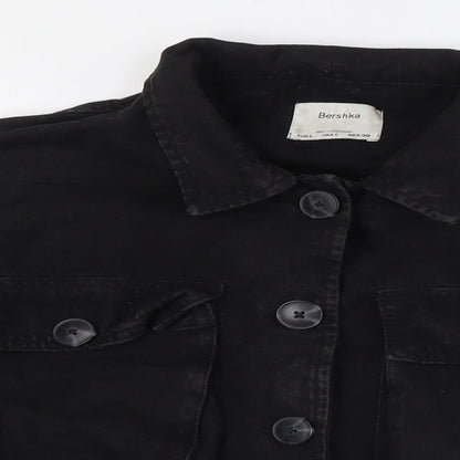 Bershka Womens Black Jacket Size L Button