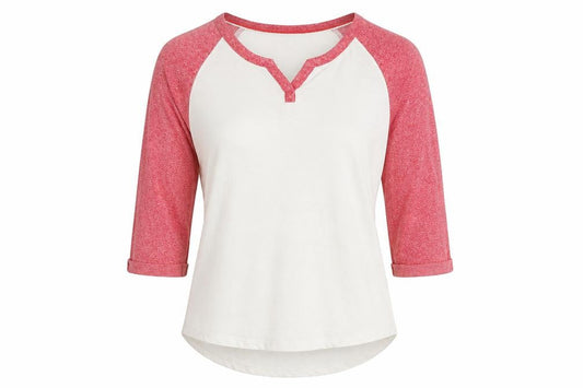 TU Womens Ivory Cotton Ringer T-Shirt Size 10 Crew Neck