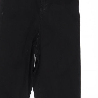 Denim & Co. Womens Black Cotton Blend Straight Jeans Size 6 L26 in Regular Zip