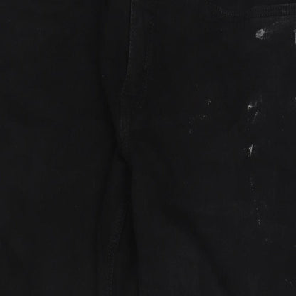 War Star Mens Black Cotton Blend Straight Jeans Size 36 in L32 in Regular Zip