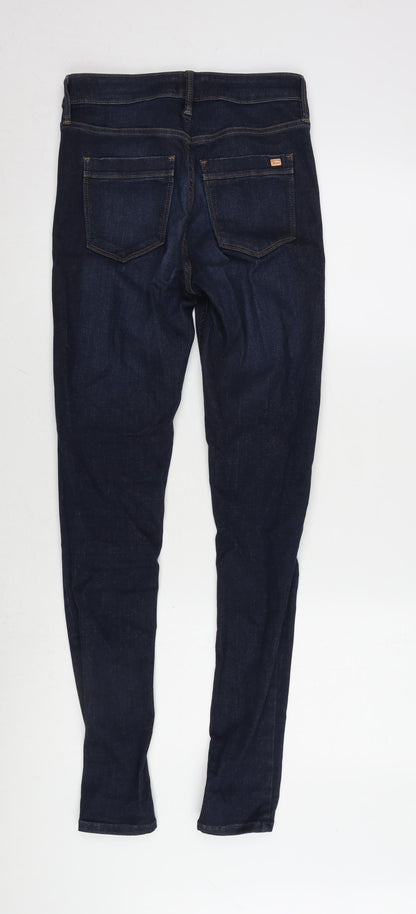 F&F Womens Blue Cotton Blend Straight Jeans Size 6 L30 in Regular Zip