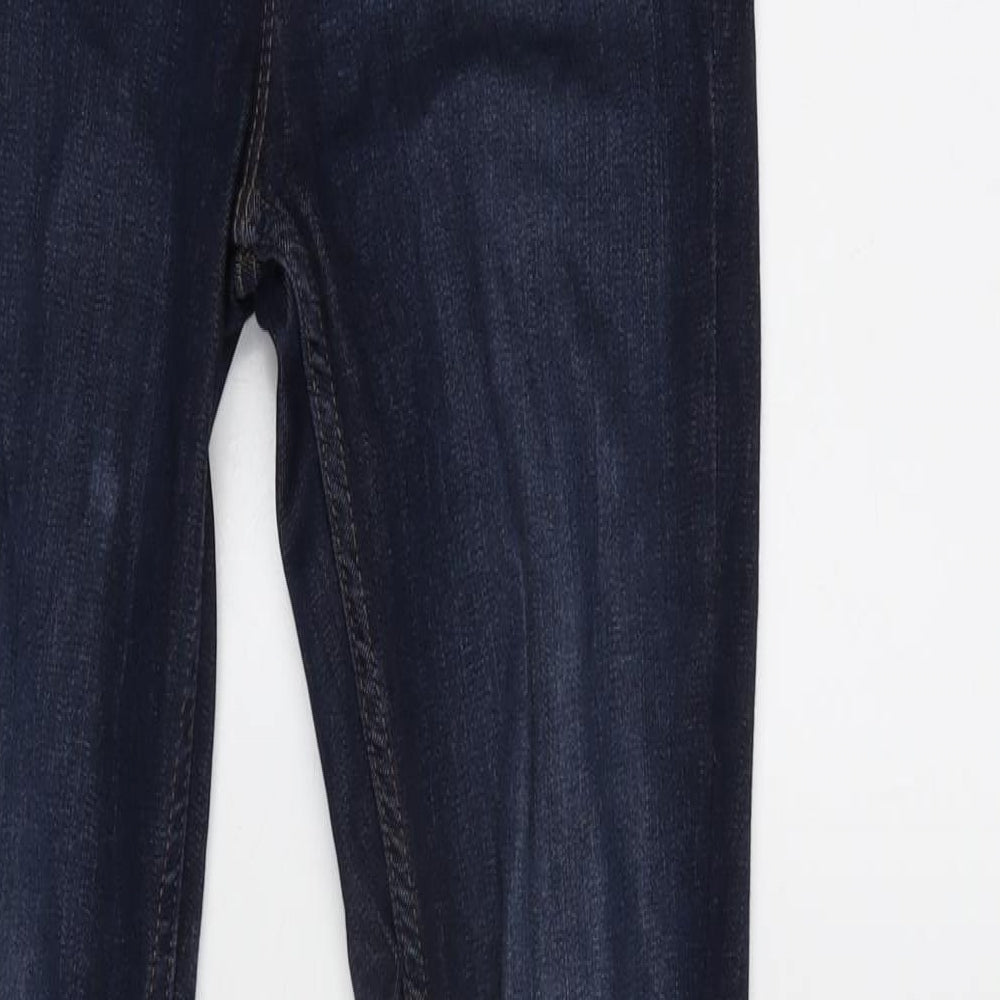 F&F Womens Blue Cotton Blend Straight Jeans Size 6 L30 in Regular Zip