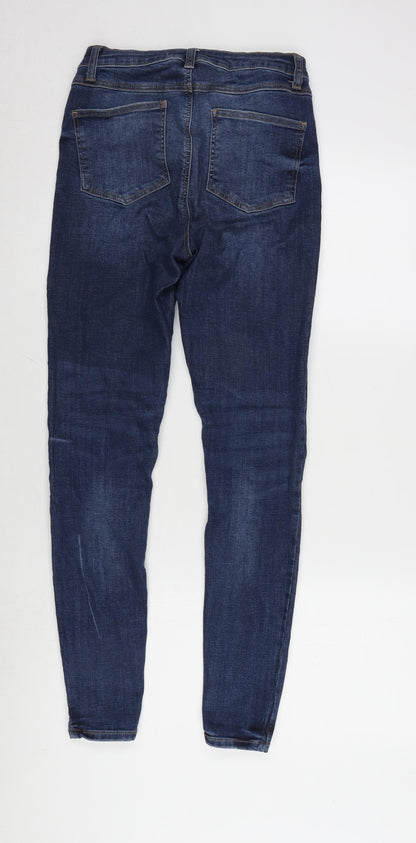 Denim & Co. Womens Blue Cotton Blend Tapered Jeans Size 8 L27 in Regular Zip