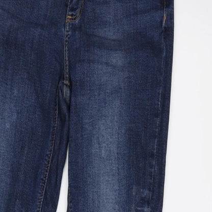 Denim & Co. Womens Blue Cotton Blend Tapered Jeans Size 8 L27 in Regular Zip
