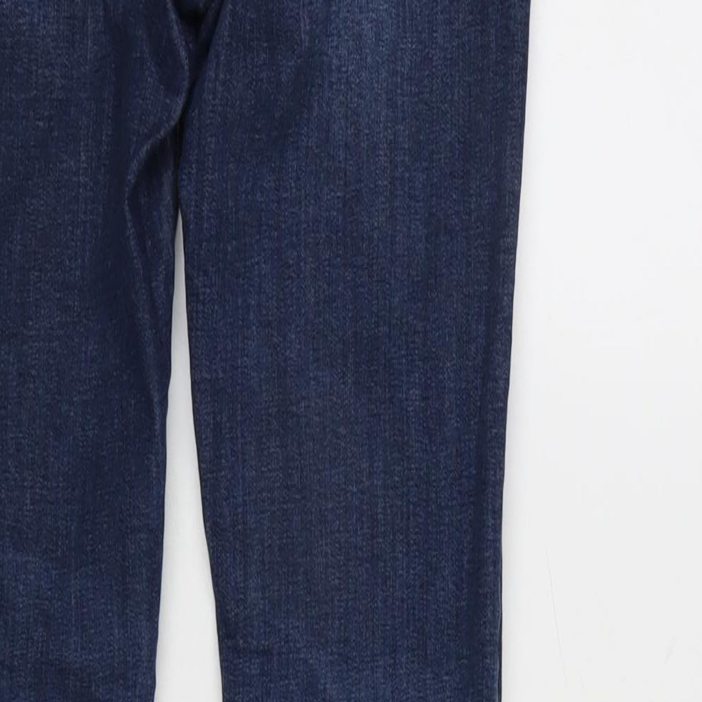 Denim & Co. Womens Blue Cotton Blend Tapered Jeans Size 8 L27 in Regular Zip
