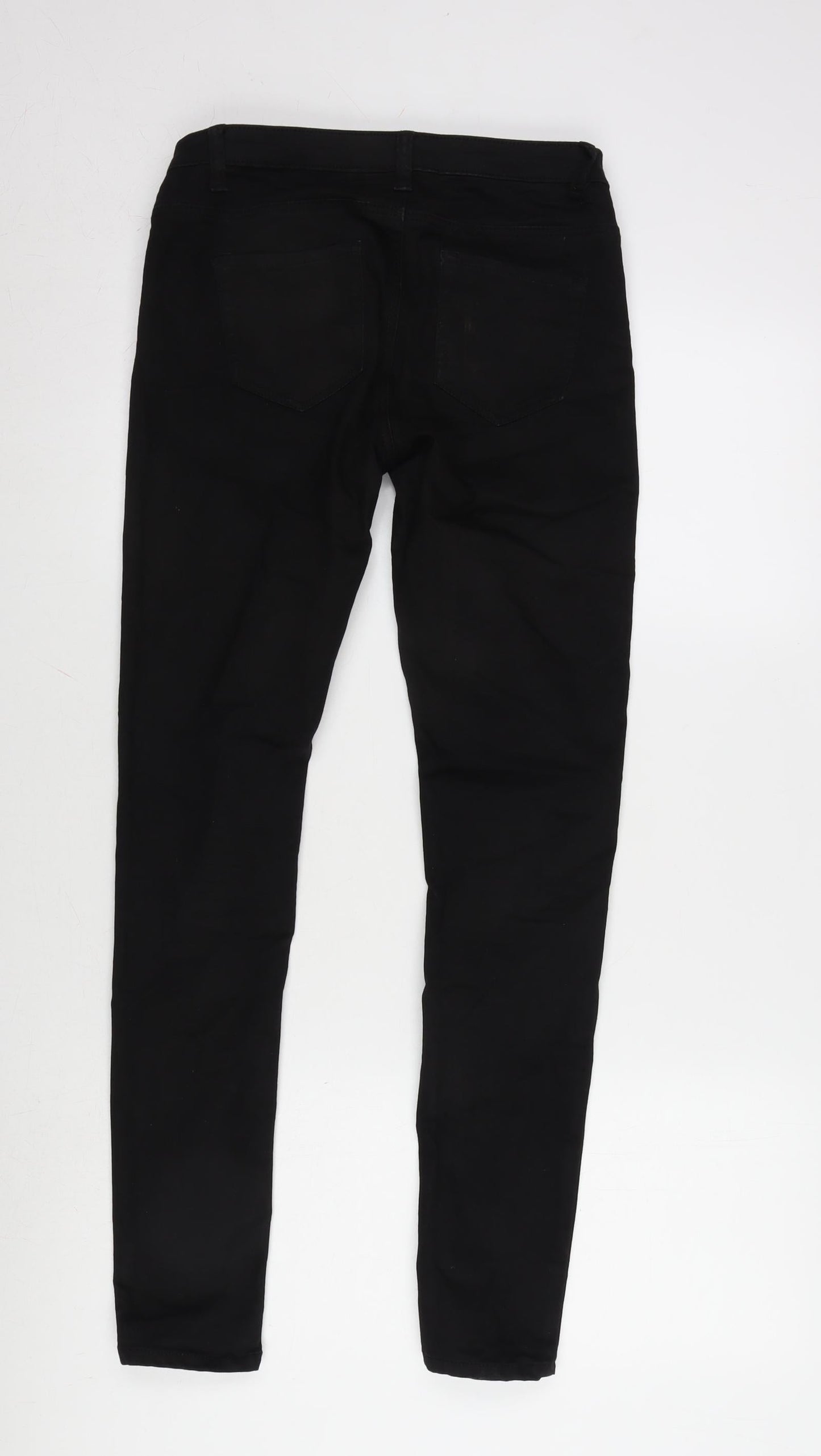 Denim & Co. Womens Black Cotton Blend Tapered Jeans Size 6 L28.5 in Regular Zip