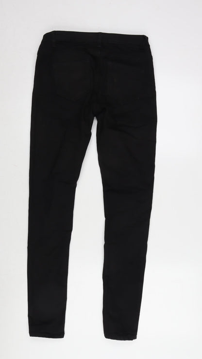 Denim & Co. Womens Black Cotton Blend Tapered Jeans Size 6 L28.5 in Regular Zip