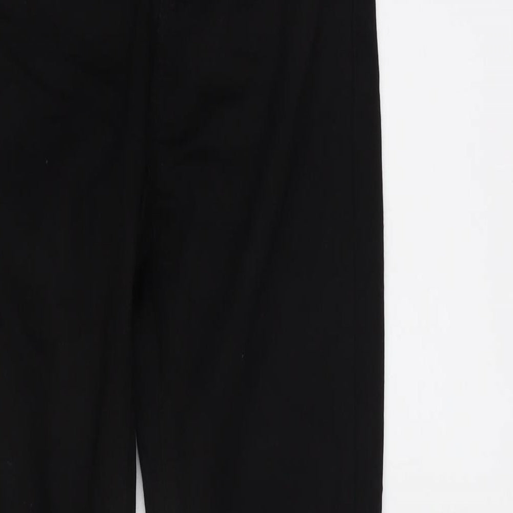 Denim & Co. Womens Black Cotton Blend Tapered Jeans Size 6 L28.5 in Regular Zip