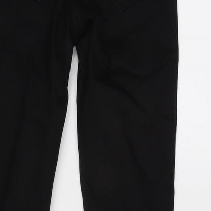 Denim & Co. Womens Black Cotton Blend Tapered Jeans Size 6 L28.5 in Regular Zip