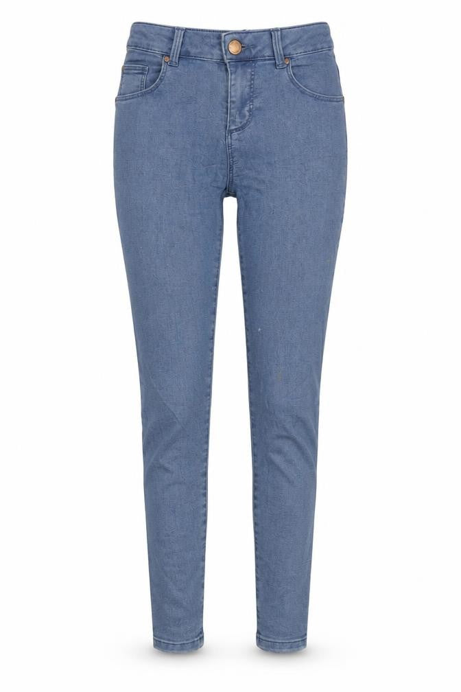 Miss Selfridge Womens Blue Cotton Blend Tapered Jeans Size 8 L29 in Regular Zip