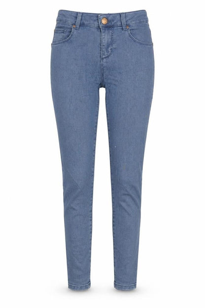Miss Selfridge Womens Blue Cotton Blend Tapered Jeans Size 8 L29 in Regular Zip