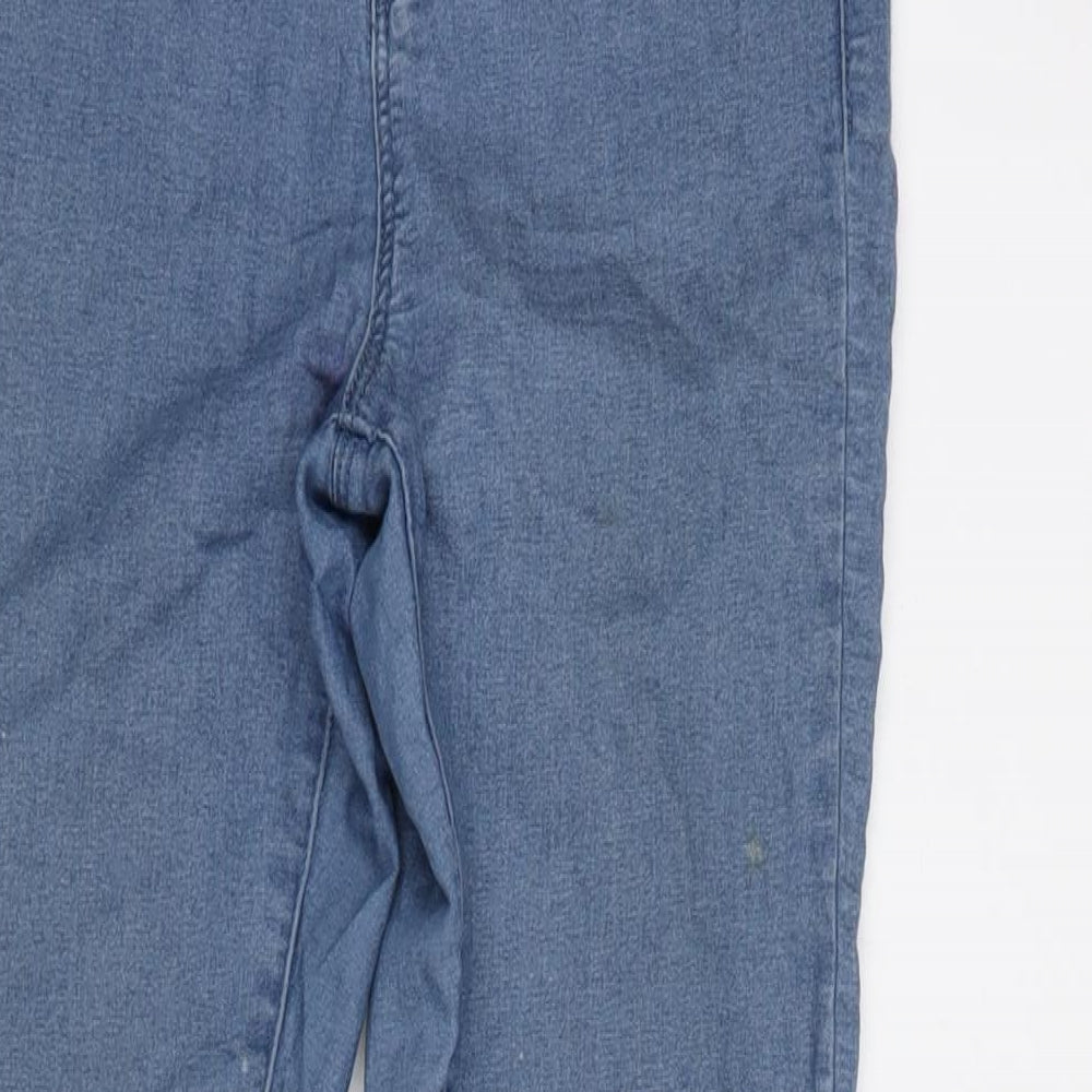 Miss Selfridge Womens Blue Cotton Blend Tapered Jeans Size 8 L29 in Regular Zip