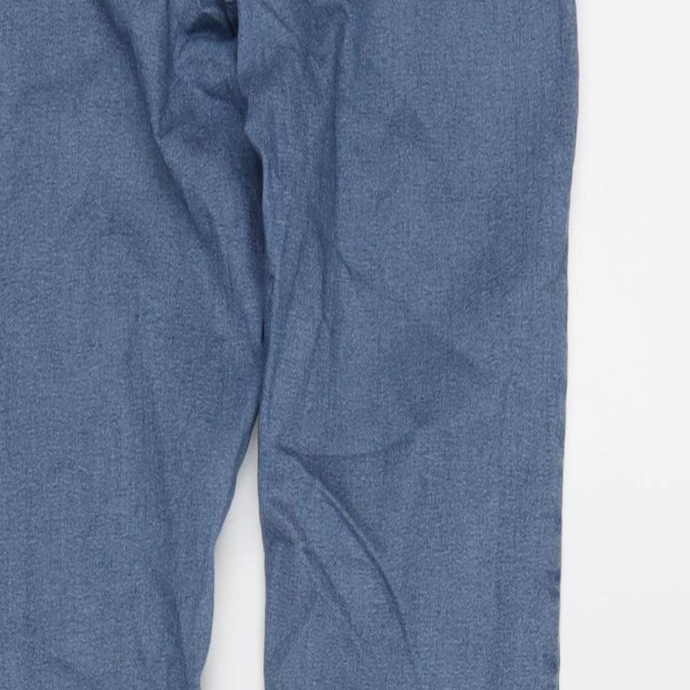 Miss Selfridge Womens Blue Cotton Blend Tapered Jeans Size 8 L29 in Regular Zip