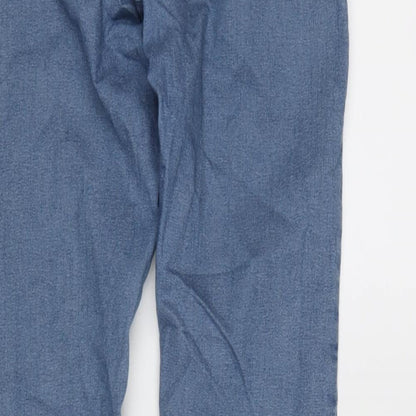 Miss Selfridge Womens Blue Cotton Blend Tapered Jeans Size 8 L29 in Regular Zip