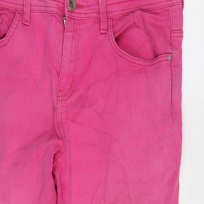 Mimosa Womens Pink Cotton Blend Cropped Jeans Size 14 L20 in Regular Zip