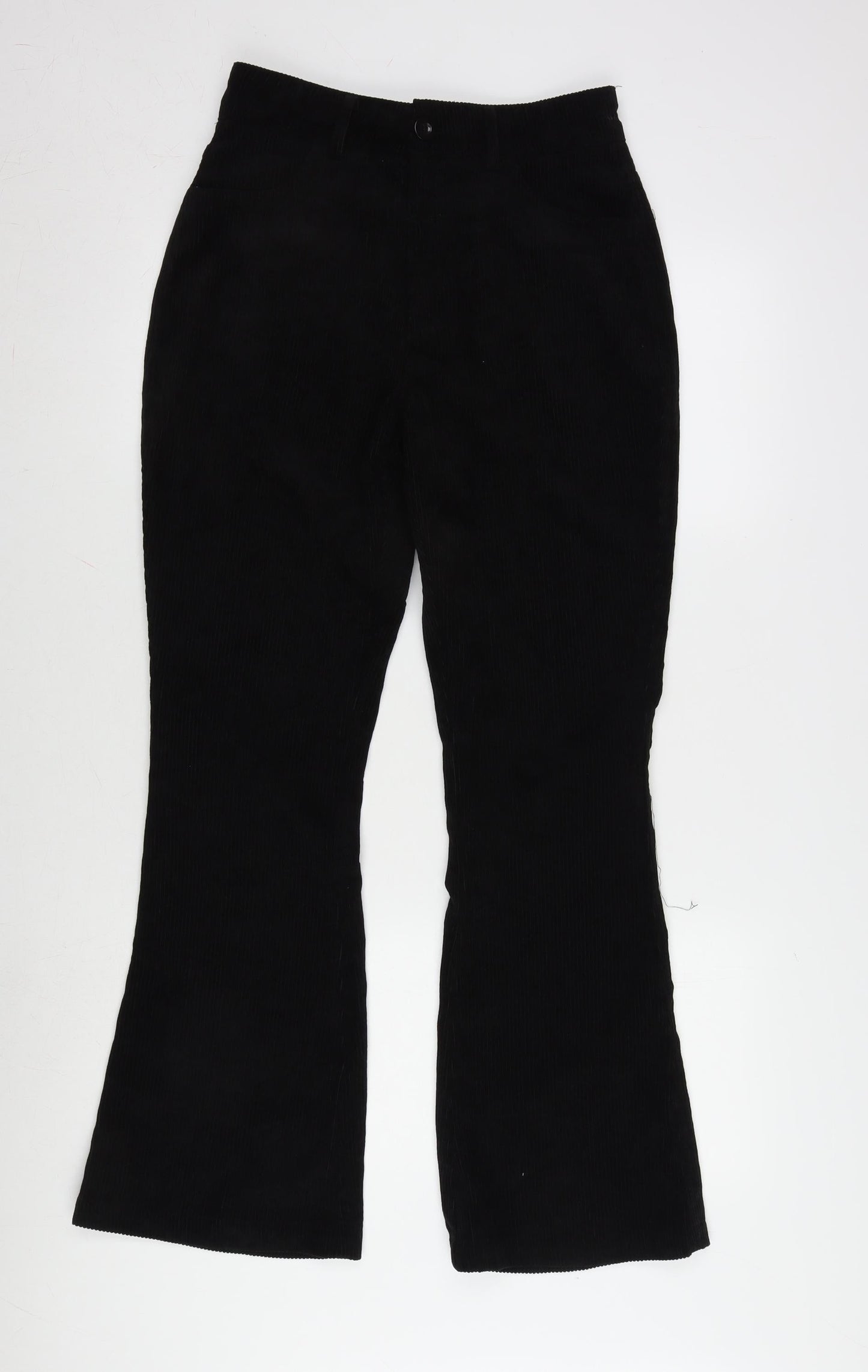 Nasty Gal Womens Black Cotton Trousers Size 8 L30 in Regular Zip