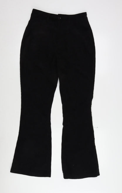 Nasty Gal Womens Black Cotton Trousers Size 8 L30 in Regular Zip